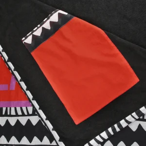 Lola Casademunt Accesorios<Toalla estampado africano NEGRO-BLANCO