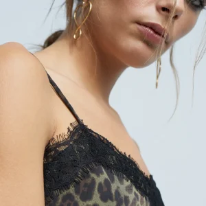 Lola Casademunt Animal Print | Camisetas Y Tops<Top animal print NEGRO-VERDE