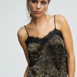 Lola Casademunt Animal Print | Camisetas Y Tops<Top animal print NEGRO-VERDE