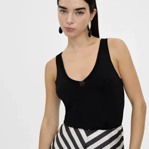 Lola Casademunt Camisetas Y Tops<Top basico de punto NEGRO