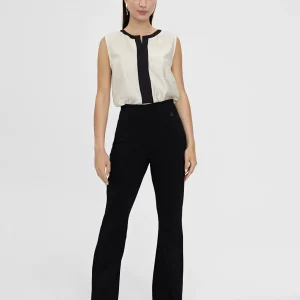 Lola Casademunt Camisetas Y Tops | Camisas Y Blusas<Top bicolor con aberturas CRUDO-NEGRO