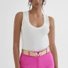 Lola Casademunt Camisetas Y Tops<Top con detalle en lurex BLANCO