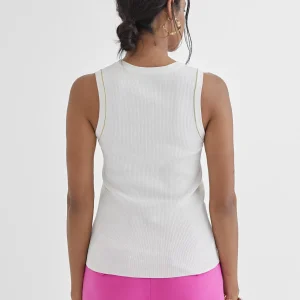 Lola Casademunt Camisetas Y Tops<Top con detalle en lurex BLANCO