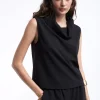 Lola Casademunt Camisetas Y Tops<Top cuello desbocado NEGRO