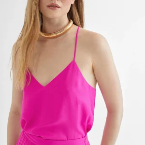 Lola Casademunt Camisetas Y Tops<Top escote pico FUCSIA