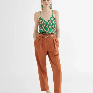 Lola Casademunt Camisetas Y Tops<Top estampado VERDE-MARRON