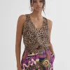 Lola Casademunt Camisetas Y Tops<Top estampado animal LILA-NEGRO