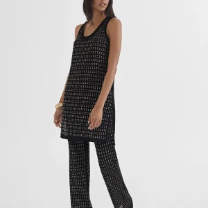 Lola Casademunt Camisetas Y Tops<Top largo con piezas metalicas NEGRO