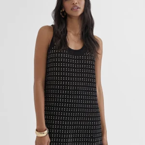 Lola Casademunt Camisetas Y Tops<Top largo con piezas metalicas NEGRO