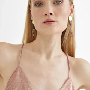 Lola Casademunt Camisetas Y Tops<Top lencero escote en pico ROSA