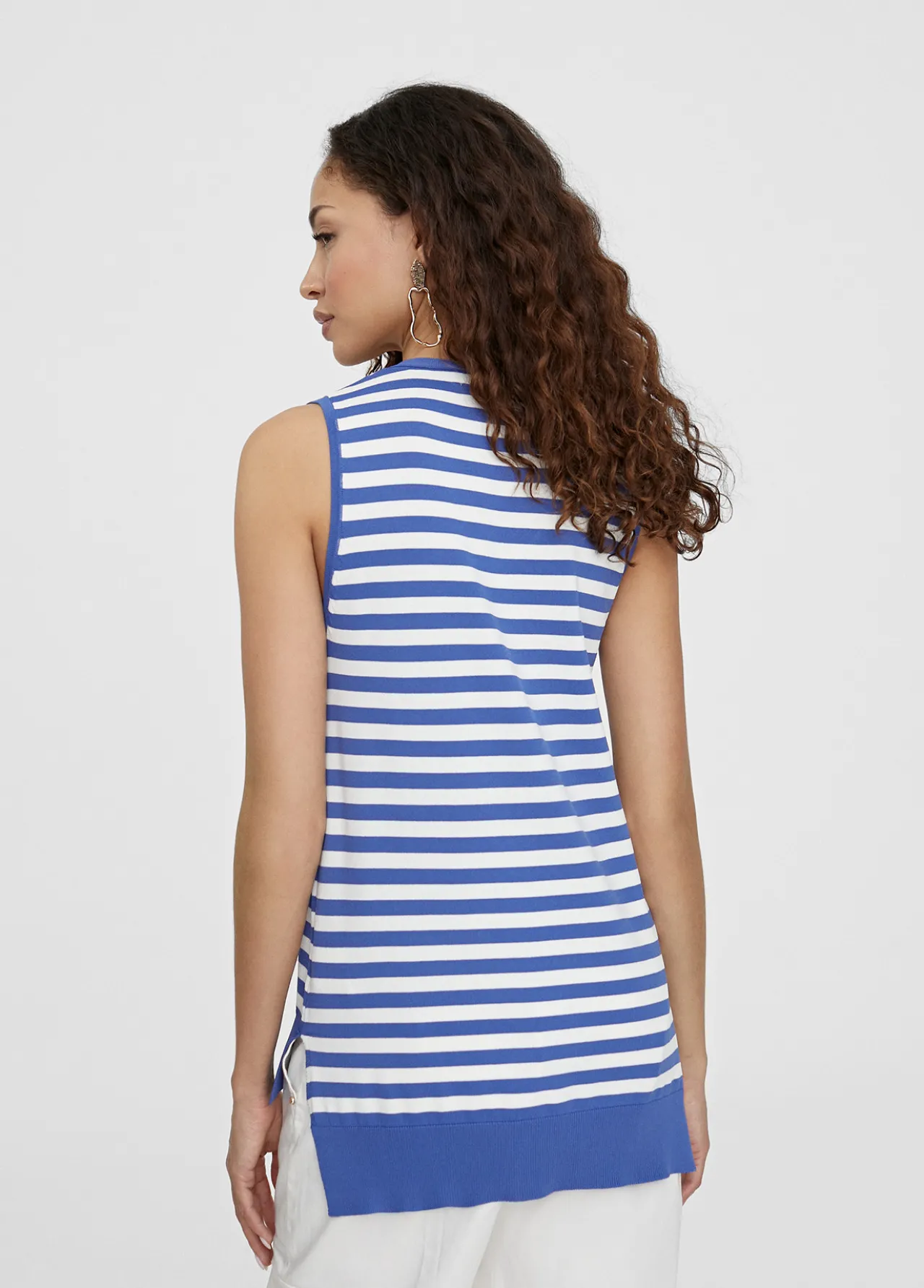 top_punto_bicolor_2.webp Lola Casademunt Camisetas Y Tops | Punto<Top punto bicolor AZUL-BLANCO