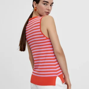 Lola Casademunt Camisetas Y Tops | Punto<Top punto bicolor AZUL-BLANCO