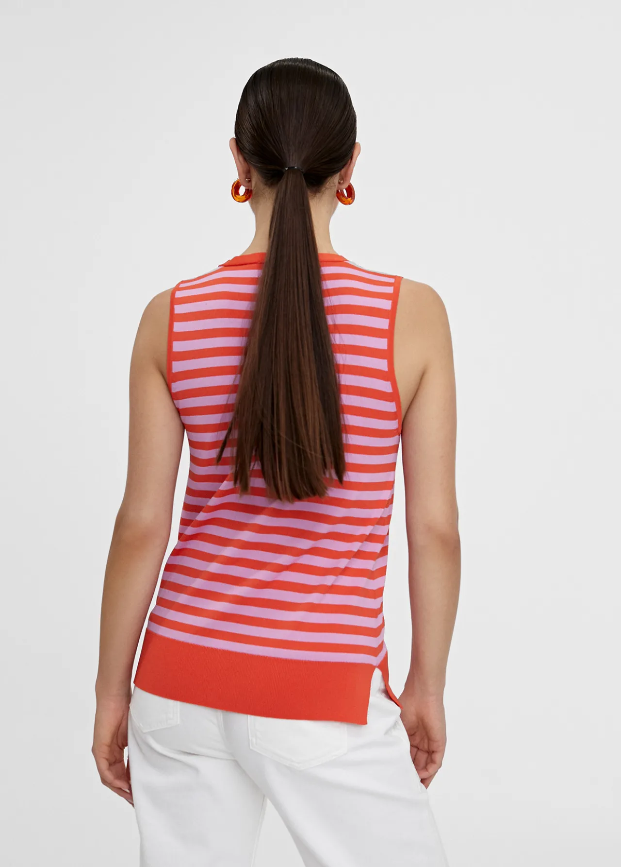 top_punto_bicolor_4.webp Lola Casademunt Camisetas Y Tops | Punto<Top punto bicolor AZUL-BLANCO