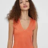 Lola Casademunt Camisetas Y Tops | Punto<Top punto color liso NARANJA
