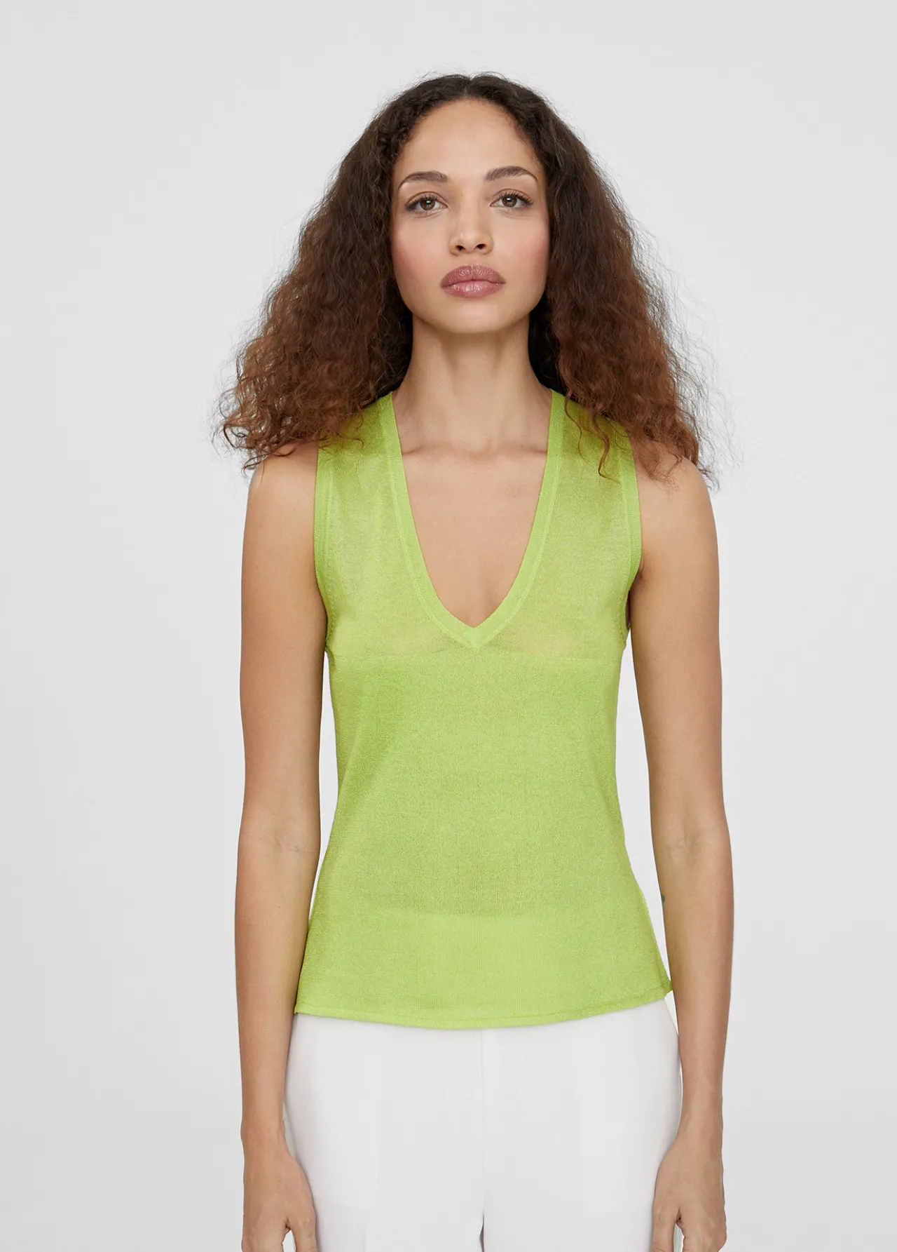 top_punto_color_liso_5.webp Lola Casademunt Camisetas Y Tops | Punto<Top punto color liso NARANJA