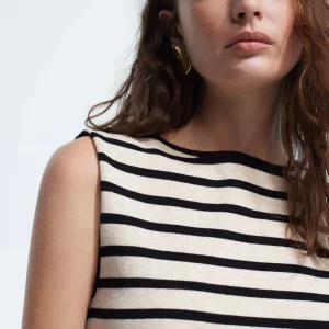 Lola Casademunt Camisetas Y Tops | Punto<Top punto rayas NEGRO-CRUDO