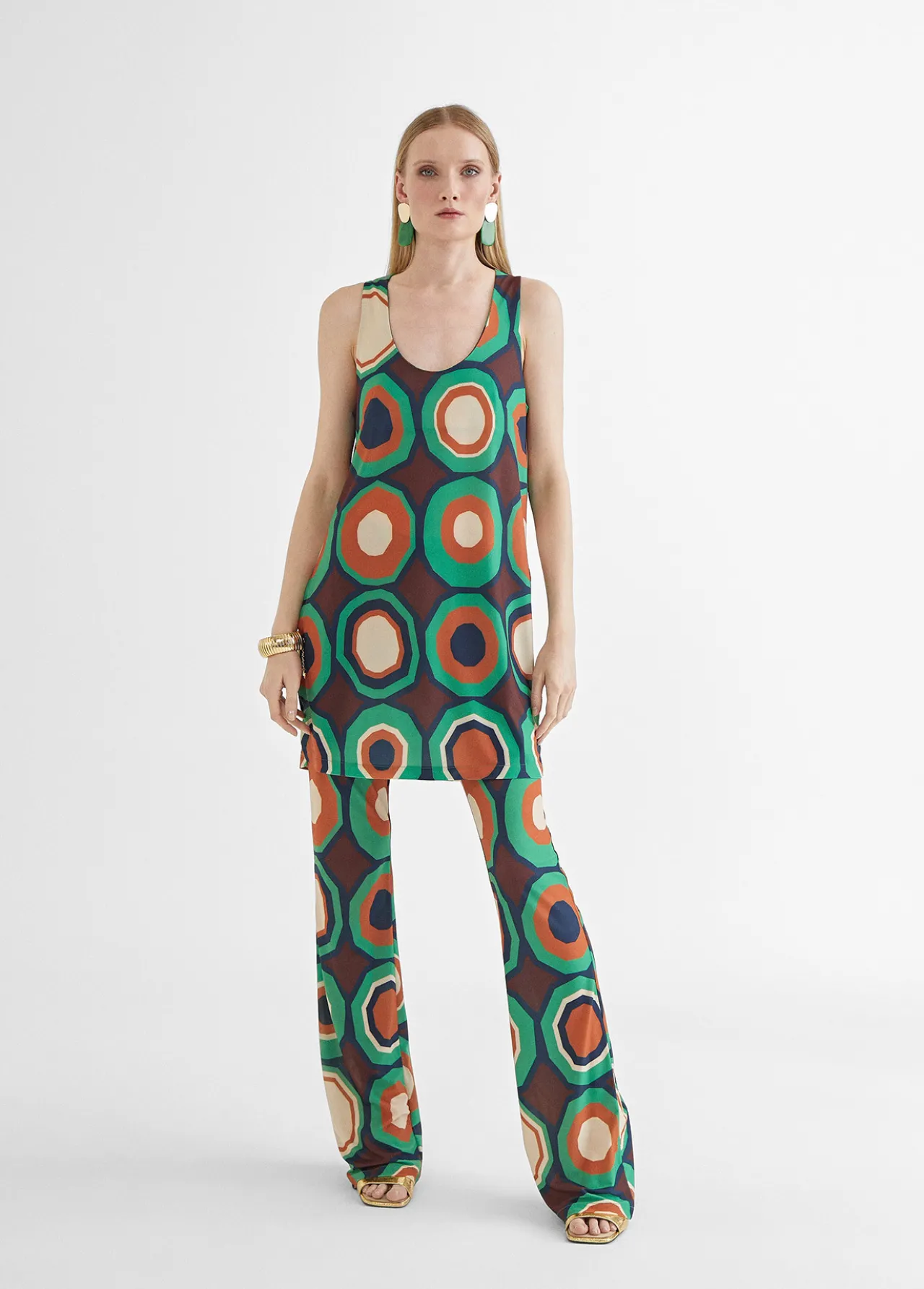 top_punto_retro_4.webp Lola Casademunt Camisetas Y Tops<Top punto retro VERDE-NARANJA