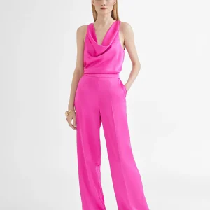 Lola Casademunt Camisetas Y Tops<Top satinado con drapeado FUCSIA