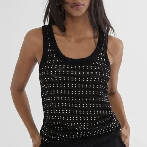 Lola Casademunt Camisetas Y Tops<Top semi transparente NEGRO