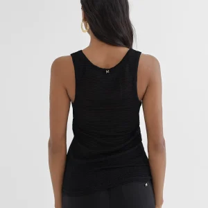 Lola Casademunt Camisetas Y Tops<Top semi transparente NEGRO