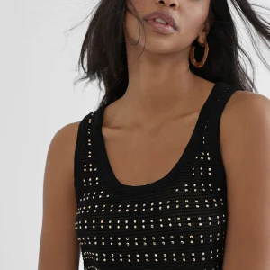 Lola Casademunt Camisetas Y Tops<Top semi transparente NEGRO