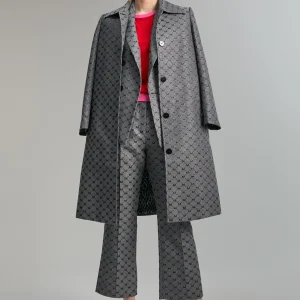 Lola Casademunt Chaquetas Y Gabardinas | Americanas Y Blazers<Trench monograma lúrex GRIS-METAL