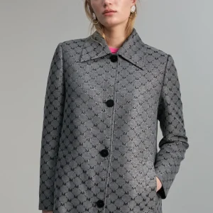 Lola Casademunt Chaquetas Y Gabardinas | Americanas Y Blazers<Trench monograma lúrex GRIS-METAL
