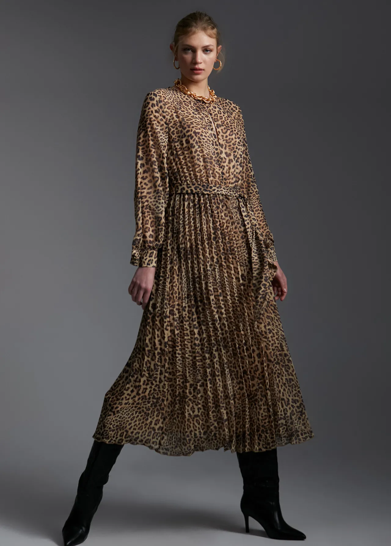vestido_animal_print_0.webp Lola Casademunt Animal Print | Vestidos Y Faldas<Vestido animal print MARRON-NEGRO