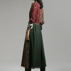 Lola Casademunt Animal Print | Vestidos Y Faldas<Vestido animal print combinado ROJO-VERDE
