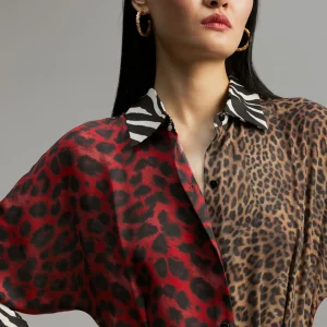 Lola Casademunt Animal Print | Vestidos Y Faldas<Vestido animal print combinado ROJO-VERDE