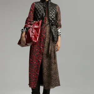 Lola Casademunt Animal Print | Vestidos Y Faldas<Vestido animal print combinado ROJO-VERDE