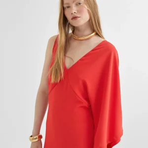 Lola Casademunt Vestidos Y Faldas<Vestido asimétrico manga ROJO