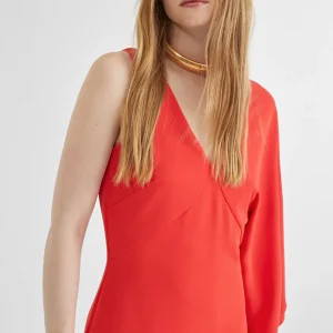 Lola Casademunt Vestidos Y Faldas<Vestido asimétrico manga ROJO