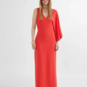 Lola Casademunt Vestidos Y Faldas<Vestido asimétrico manga ROJO