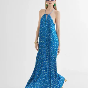 Lola Casademunt Vestidos Y Faldas<Vestido azul monograma ROJO