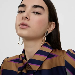 Lola Casademunt Vestidos Y Faldas<Vestido camisero de rayas AZUL-MARRON