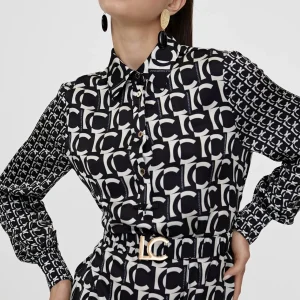 Lola Casademunt Vestidos Y Faldas<Vestido camisero monograma NEGRO-BLANCO