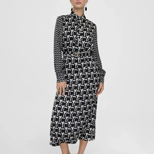 Lola Casademunt Vestidos Y Faldas<Vestido camisero monograma NEGRO-BLANCO