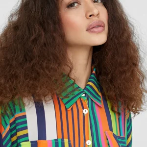 Lola Casademunt Vestidos Y Faldas | Americanas Y Blazers<Vestido camisero multicolor VERDE-NARANJA