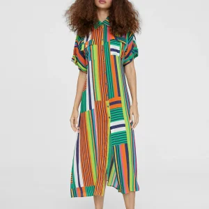 Lola Casademunt Vestidos Y Faldas | Americanas Y Blazers<Vestido camisero multicolor VERDE-NARANJA