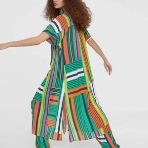 Lola Casademunt Vestidos Y Faldas | Americanas Y Blazers<Vestido camisero multicolor VERDE-NARANJA