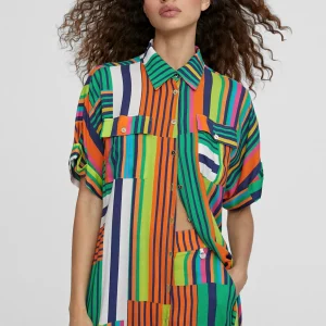 Lola Casademunt Vestidos Y Faldas | Americanas Y Blazers<Vestido camisero multicolor VERDE-NARANJA
