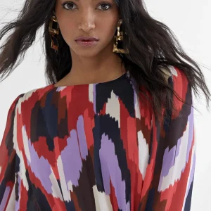 Lola Casademunt Vestidos Y Faldas<Vestido camisola multiestampado LILA-ROJO