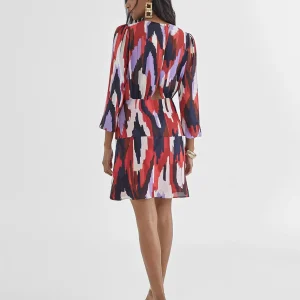 Lola Casademunt Vestidos Y Faldas<Vestido camisola multiestampado LILA-ROJO