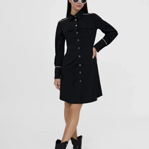 Lola Casademunt Vestidos Y Faldas<Vestido corto camisero ceñido NEGRO