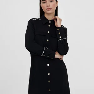 Lola Casademunt Vestidos Y Faldas<Vestido corto camisero ceñido NEGRO