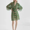 Lola Casademunt Vestidos Y Faldas<Vestido corto fluido estampado VERDE-MARRON