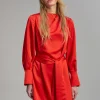 Lola Casademunt Vestidos Y Faldas<Vestido corto satinado ROJO