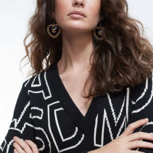 Lola Casademunt Punto | Vestidos Y Faldas<Vestido de punto letras NEGRO-BLANCO