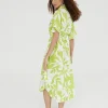Lola Casademunt Vestidos Y Faldas | Baño<Vestido de volantes estampado VERDE-BLANCO